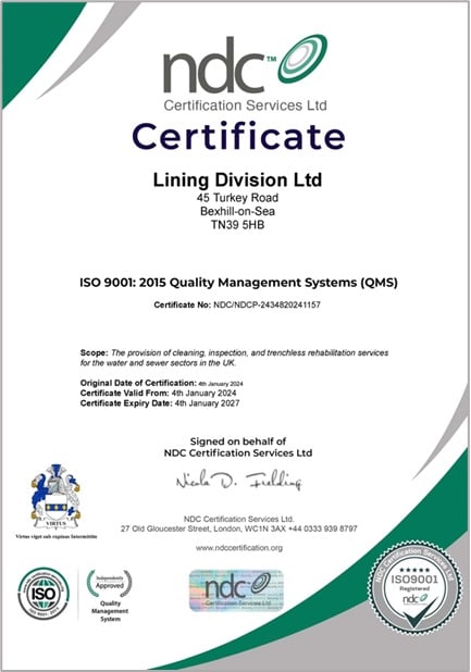 Lining Division Ltd Certificate